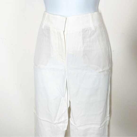 Aritzia Babaton Pants Straight Skinny Leg cuffed ankle Off white Tapered Trouser - Picture 5 of 16